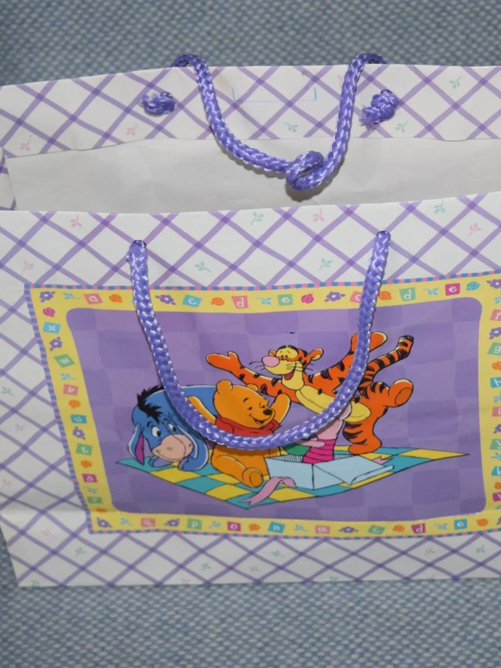 Vtg Winnie The Pooh Stepping Stones Tigger Eeyore Piglet Gift Paper Bag Tote 90s